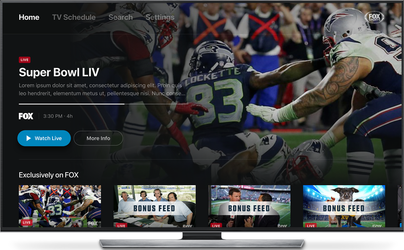 Preview of the SuperBowl being streamed